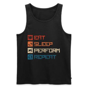 Street Musician Tipping Stage - Men's Premium Organic Tank Top - black - Front - AI Model Male 178 light (178cm)
