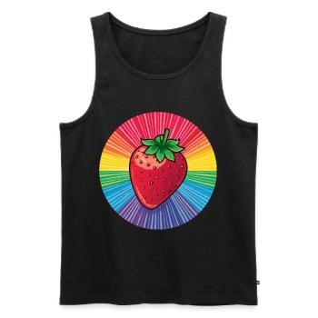 LGBTQ Erdbeere - Männer Premium Bio Tank Top - Schwarz - Vorne - Michal (187cm)