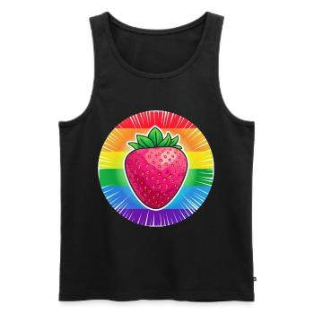 LGBTQ Erdbeere - Männer Premium Bio Tank Top - Schwarz - Vorne - Michal (187cm)