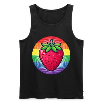 LGBTQ Erdbeere - Männer Premium Bio Tank Top - Schwarz - Vorne - Michal (187cm)