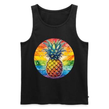 LGBTQ Ananas - Männer Premium Bio Tank Top - Schwarz - Vorne - AI Model Male 178 light (178cm)