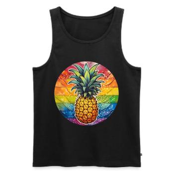 LGBTQ Ananas - Männer Premium Bio Tank Top - Schwarz - Vorne - AI Model Male 178 light (178cm)