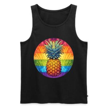 LGBTQ Ananas - Männer Premium Bio Tank Top - Schwarz - Vorne - AI Model Male 178 light (178cm)