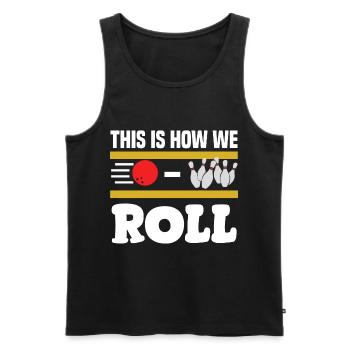 bowling - Männer Premium Bio Tank Top - Schwarz - Vorne - Michal (187cm)