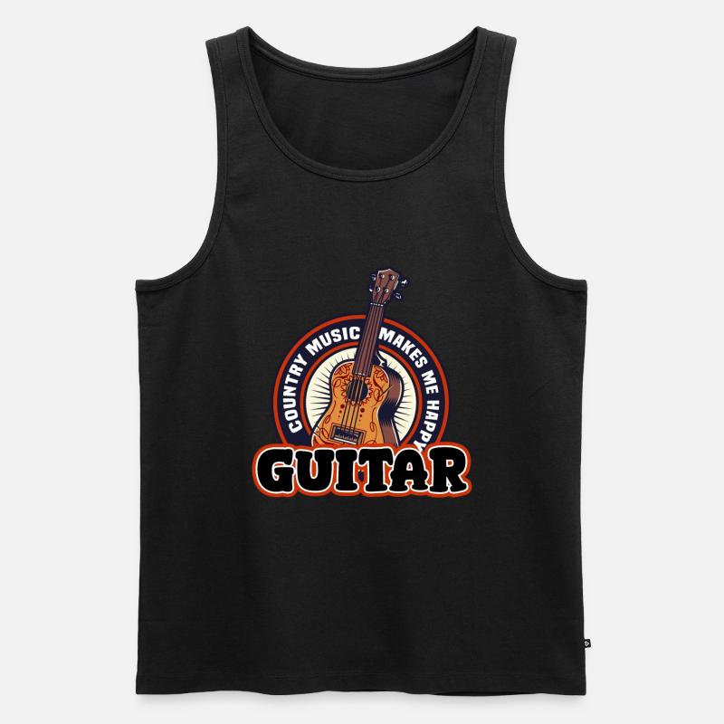 guitar - Männer Premium Bio Tank Top - Schwarz