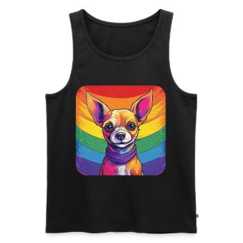 LGBTQ Chihuahua - Débardeur bio Premium Homme - noir - Devant - Michal (187cm)