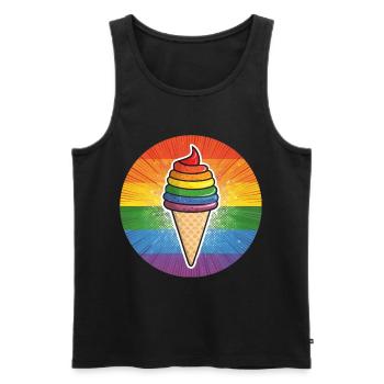 LGBTQ Ice Cream Eis - Men's Premium Organic Tank Top - black - Front - AI Model Male 178 light (178cm)