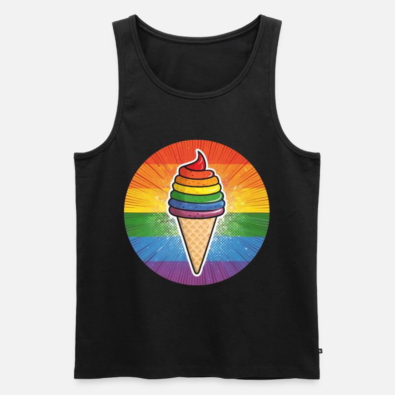 LGBTQ Ice Cream Eis - Männer Premium Bio Tank Top - Schwarz