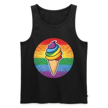 LGBTQ Ice Cream Eis - Men's Premium Organic Tank Top - black - Front - AI Model Male 178 light (178cm)