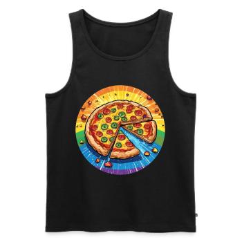 LGBTQ Pizza - Men's Premium Organic Tank Top - black - Front - AI Model Male 178 light (178cm)