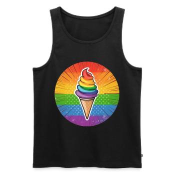 LGBTQ Ice Cream Eis - Men's Premium Organic Tank Top - black - Front - AI Model Male 178 light (178cm)