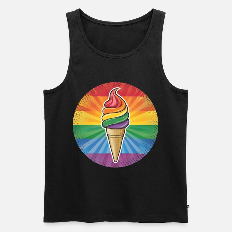 LGBTQ Ice Cream Eis - Männer Premium Bio Tank Top - Schwarz