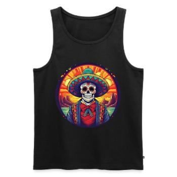 5 de Mayo Party Drinko de Mayo Sugar Skull Sombr - Men's Premium Organic Tank Top - black - Front - Michal (187cm)