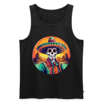 5 de Mayo Party Drinko de Mayo Sugar Skull Sombr - Men's Premium Organic Tank Top - black - Front - Michal (187cm)