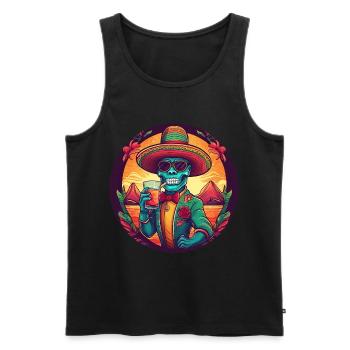 5 de Mayo Party Drinko de Mayo Sugar Skull Drink - Men's Premium Organic Tank Top - black - Front - Michal (187cm)