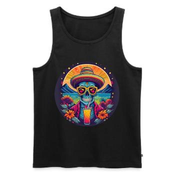 5 de Mayo Party Drinko de Mayo Sugar Skull Drink - Men's Premium Organic Tank Top - black - Front - Michal (187cm)