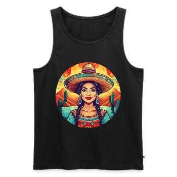 5 de Mayo Party Drinko de Mayo pretty Latina - Men's Premium Organic Tank Top - black - Front - Michal (187cm)