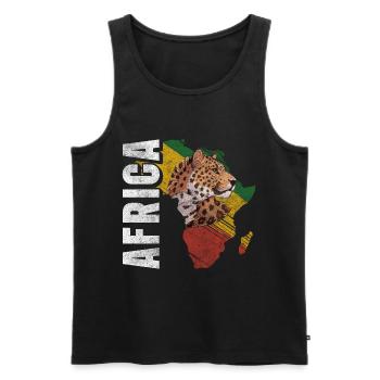 Kultur Tierschutz - Männer Premium Bio Tank Top - Schwarz - Vorne - Michal (187cm)
