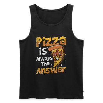Pizza Italien Käse - Männer Premium Bio Tank Top - Schwarz - Vorne - Michal (187cm)