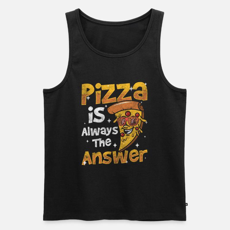 Pizza Italien Käse - Männer Premium Bio Tank Top - Schwarz