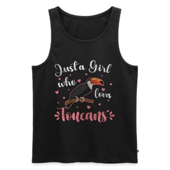 Toucan Mouches à bec tropicales - Débardeur bio Premium Homme - noir - Devant - AI Model Male 178 light (178cm)