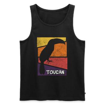 Tukan Urwald Regenwald Selten - Männer Premium Bio Tank Top - Schwarz - Vorne - AI Model Male 178 light (178cm)