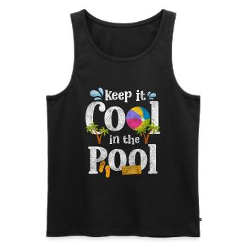 Swimming Pool Tauchen Sommer Badehose - Männer Premium Bio Tank Top - Schwarz - Vorne - AI Model Male 178 light (178cm)