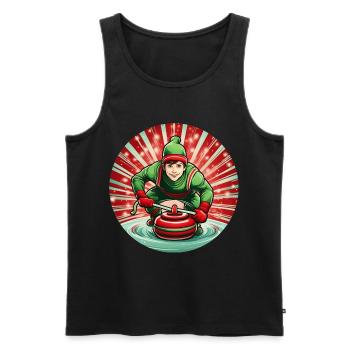 Weihnachtself Curling - Männer Premium Bio Tank Top - Schwarz - Vorne - Michal (187cm)
