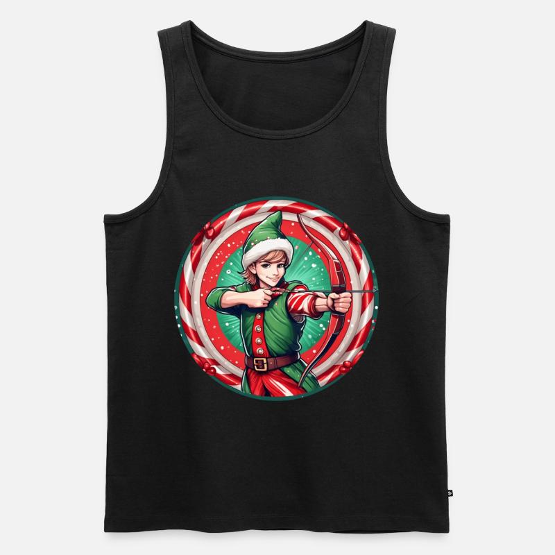 Weihnachtself Bogenschießen - Männer Premium Bio Tank Top - Schwarz
