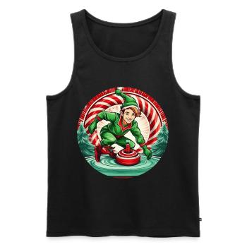 Weihnachtself Curling - Männer Premium Bio Tank Top - Schwarz - Vorne - Michal (187cm)