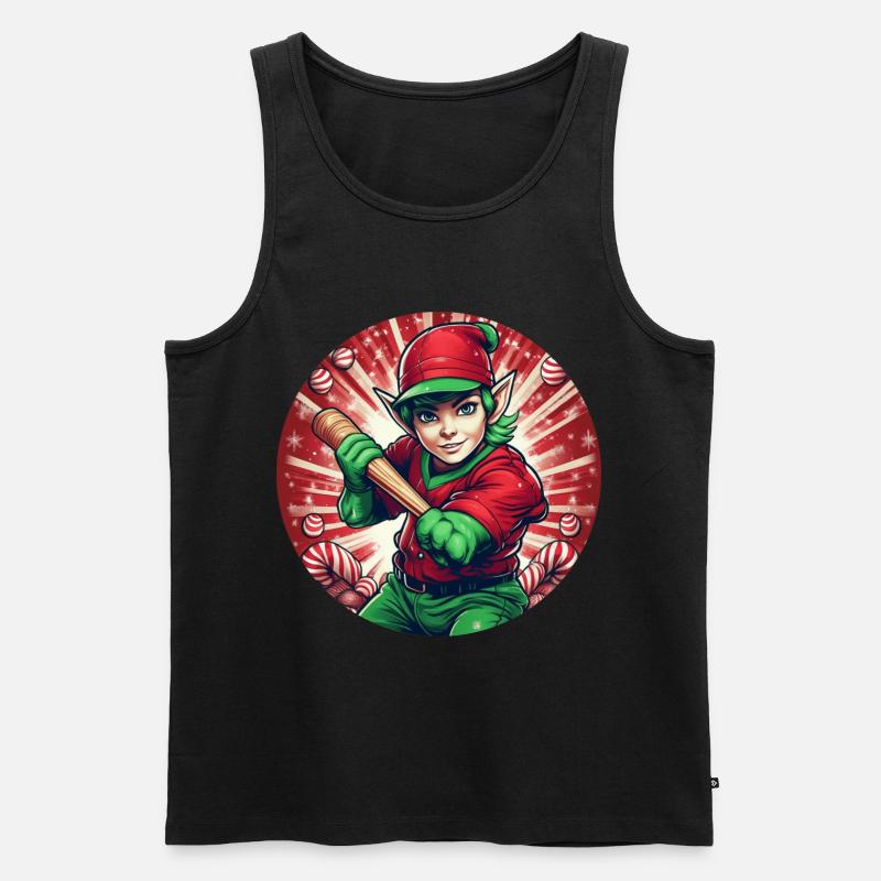 Weihnachtself-baseball - Männer Premium Bio Tank Top - Schwarz