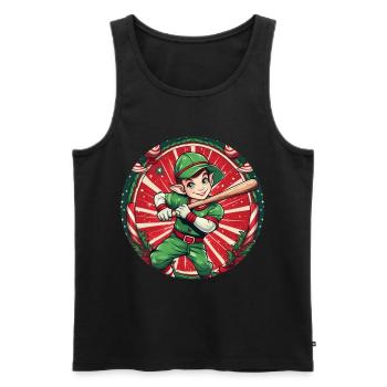Christmas Elf Baseball - Men's Premium Organic Tank Top - black - Front - Michal (187cm)