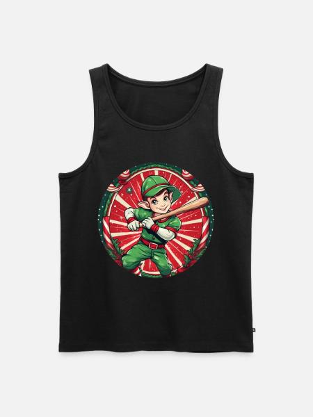 Christmas Elf Baseball - Men's Premium Organic Tank Top - black