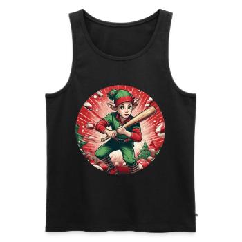 Christmas Elf baseball - Men's Premium Organic Tank Top - black - Front - Michal (187cm)