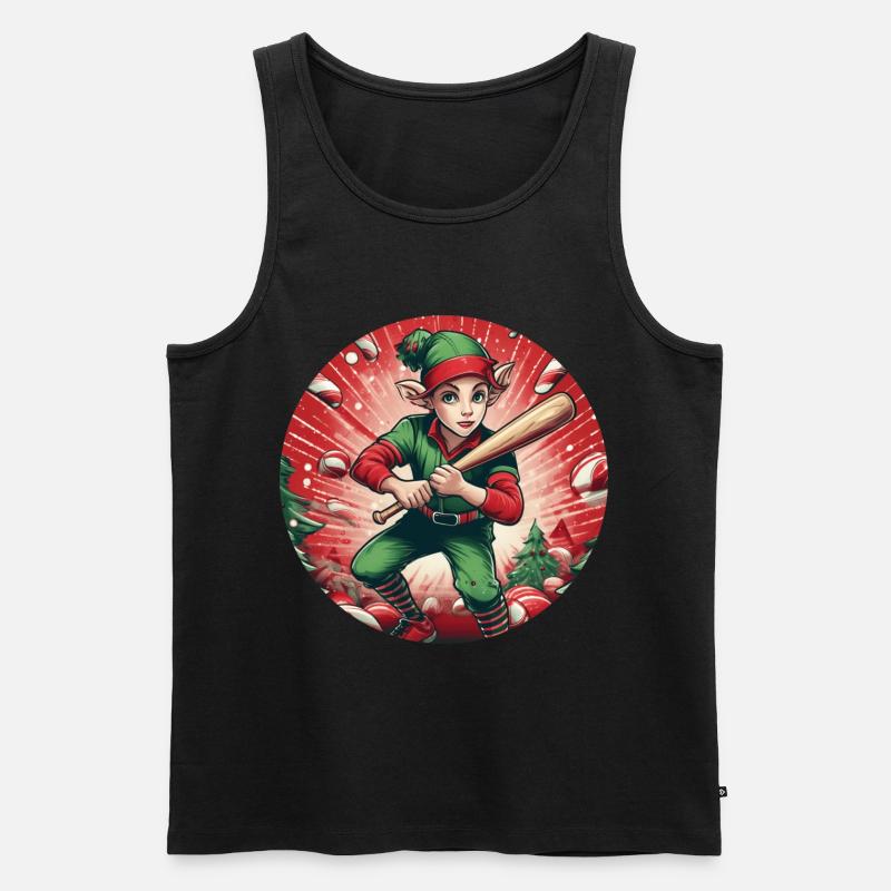 Weihnachtself-baseball - Männer Premium Bio Tank Top - Schwarz