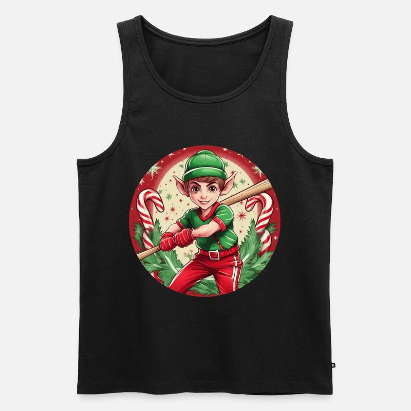 Weihnachtself-baseball - Männer Premium Bio Tank Top - Schwarz