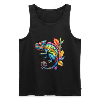 Chamäleon Chamäleons Reptilien - Männer Premium Bio Tank Top - Schwarz - Vorne - AI Model Male 178 light (178cm)