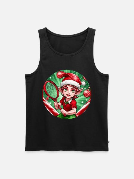 Christmas Elf Tennis - Men's Premium Organic Tank Top - black