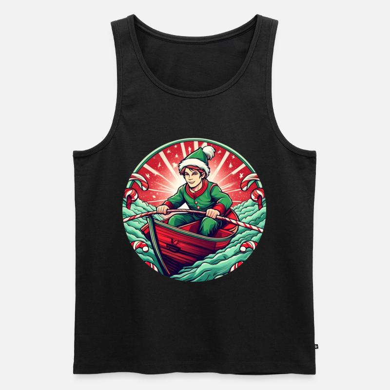 Weihnachtself-rudern - Männer Premium Bio Tank Top - Schwarz