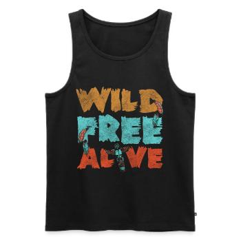Totem Ritual Aztec - Men's Premium Organic Tank Top - black - Front - AI Model Male 178 light (178cm)