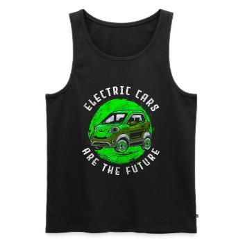 Electric Car Environment Performance - Men's Premium Organic Tank Top - black - Front - AI Model Male 178 light (178cm)