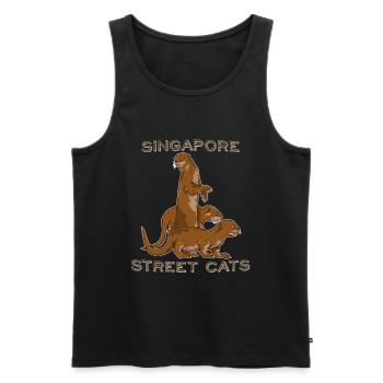 Singapore Sea Otters - Men's Premium Organic Tank Top - black - Front - Michal (187cm)