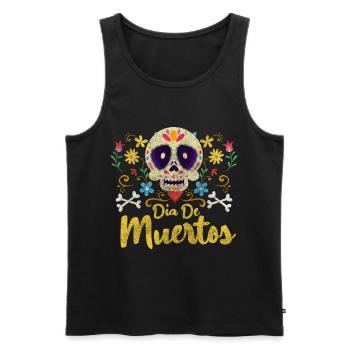 Mexico Skull October Tradition - Men's Premium Organic Tank Top - black - Front - Michal (187cm)