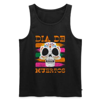 Feiertag Totenschädel Schädel Gedenken - Männer Premium Bio Tank Top - Schwarz - Vorne - Michal (187cm)