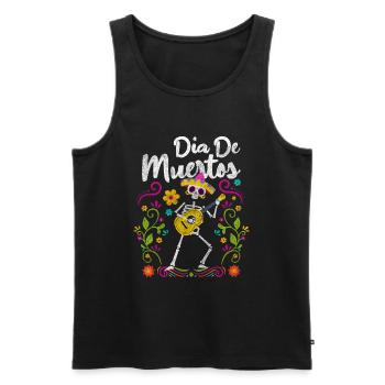 Mexiko Fest Knochen Gedenken - Männer Premium Bio Tank Top - Schwarz - Vorne - Michal (187cm)