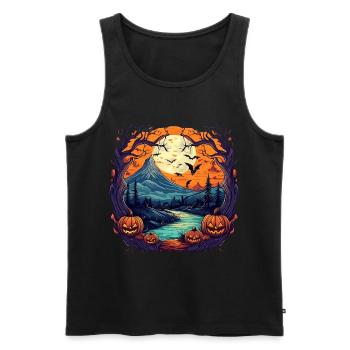 Gruseliges Halloween Party Kostüm Halloween - Débardeur bio Premium Homme - noir - Devant - AI Model Male 178 light (178cm)