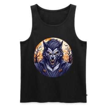 Gruseliges Halloween-partykostüm Werwolf - Men's Premium Organic Tank Top - black - Front - AI Model Male 178 light (178cm)