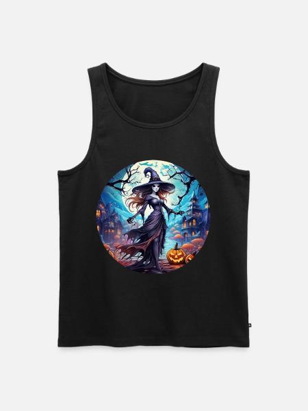 Gruseliges Halloween-partykostüm Hexe - Men's Premium Organic Tank Top - black