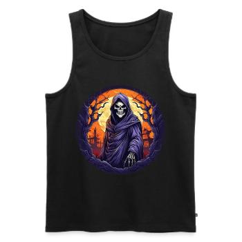 Gruseliges Halloween-partykostüm Sensenmann - Men's Premium Organic Tank Top - black - Front - AI Model Male 178 light (178cm)
