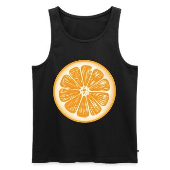 Lustiges Orangenfrucht Geschenk - Männer Premium Bio Tank Top - Schwarz - Vorne - Michal (187cm)